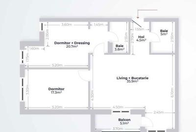 Apartament cu 3 camere în Central - 1