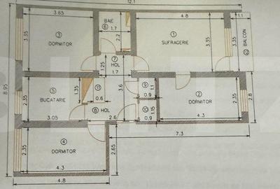 Apartament cu 4 camere decomandat în Aleea Trandafirilor - 1