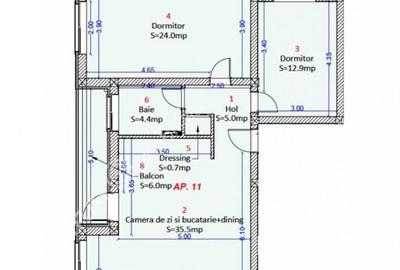 Apartament cu 3 camere si 2 balcone in Selimbar zona Shoppin - 8