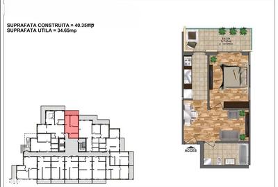 Apartament cu 2 camere în Central