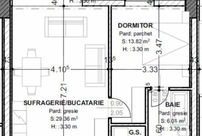 Apartament cu 2 camere semidecomandat în Central