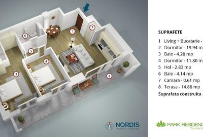 Apartament luminos cu 3 camere, vedere libera - 15