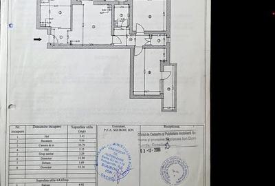 Apartament 3 camere, 65mp , semidecomandat, etaj 3, zona 1 Mai - 11