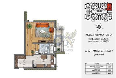 Garsonieră decomandată în Sânpetru - 6