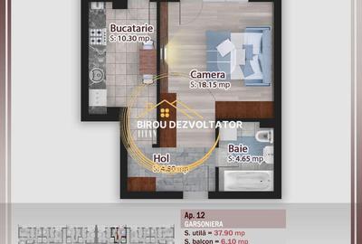 Garsonieră decomandată în Titan - 2