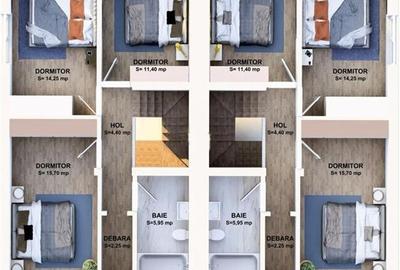 Casa tip duplex predare Iulie, 4 camere, 120mp urili, 400mp teren, Sanpetru-Harm - 10