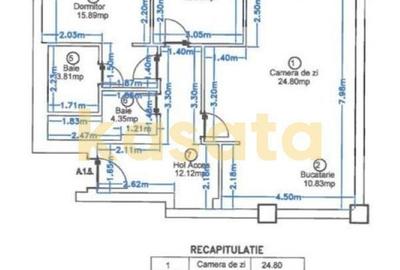 Apartament cu 3 camere în Nord