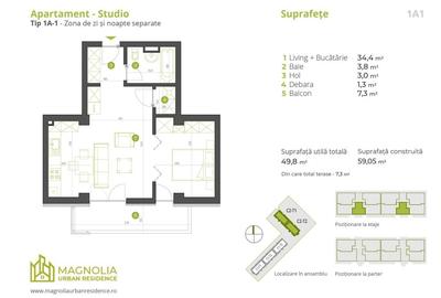 Garsonieră semidecomandată în Străulești - 2