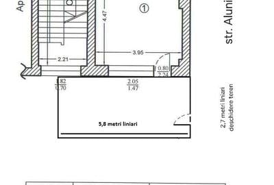 Garsoniera Brancoveanu, Alunisului, parter, curte proprie, bloc 2015 - 2