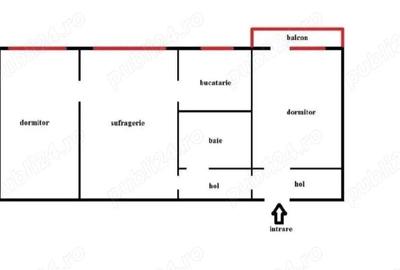 Apartament cu 3 camere semidecomandat în Central