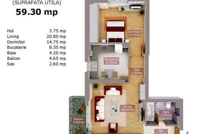 Apartament 2 camere de vanzare Rotar Park 1/ Pacii - 5