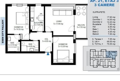 Apartament cu 3 camere decomandat în Theodor Pallady - 2