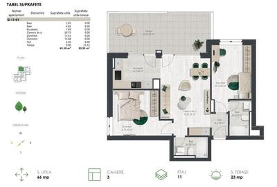De vanzare penthouse cu 3 camere, 2 bai - zona de Nord - Comision 0% - 13