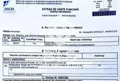 Teren de 711 mp, în Central - 1