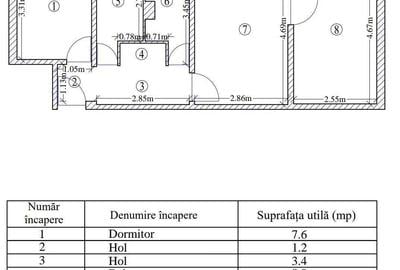 Apartament cu 3 camere semidecomandat în Km 4 - 1