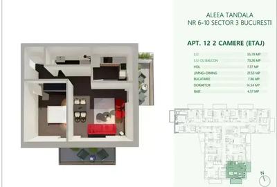 Apartament cu 2 camere decomandat în Mihai Bravu - 7