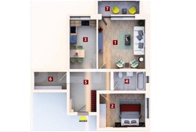 De vanzare apartament 2 camere studio / decomandat - 2