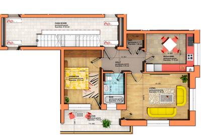 Apartament cu 2 camere decomandat în Tractorul - 1