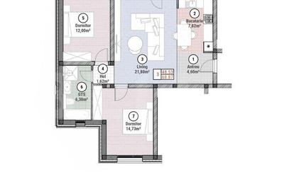 Apartament cu 3 camere în Albina - 1