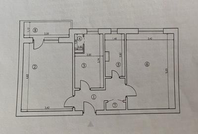 Apartament cu 2 camere decomandat în Nicolina