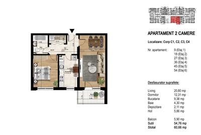 Garsoniera - 2 camere - 3 camere - rate dezvoltator - 6