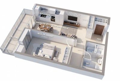 Apartament cu 2 camere semidecomandat în Dâmbul Rotund - 3