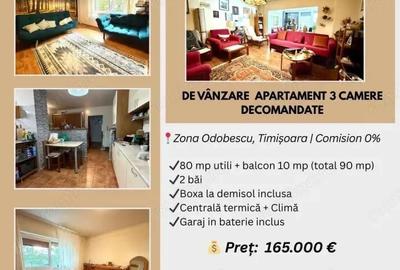 De vanzare apartament 3 camere decomandate, zona Odobescu, comision 0% - 1