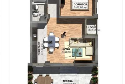 Apartament cu 2 camere semidecomandat în Torontalului