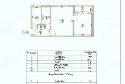 Apartament cu 2 camere semidecomandat în Central