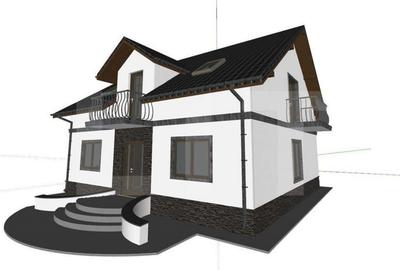 Proiect casa cu mansarda, 148 mp utili, teren 514 mp T - 2