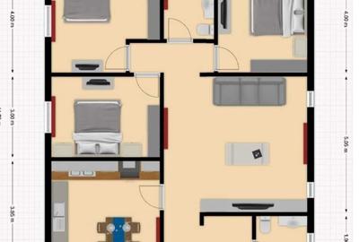 Casă cu 3 camere în Central