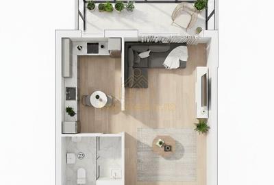 Garsonieră nedecomandată, mobilată în Nord-Vest - 13