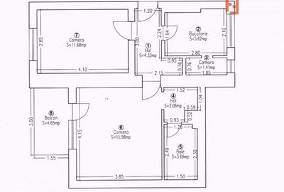 COMISION 0% Apartament cu 2 camere de vanzare in Centrul orasului - 7