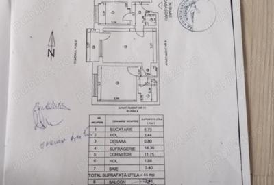 Apartament cu 2 camere semidecomandat în Exterior Vest