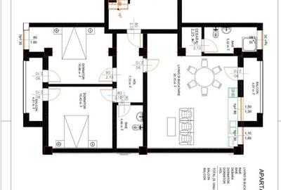 Apartament cu 2 camere decomandat în Central - 1