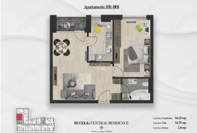 Vanzare apartament 2 camere | Bucegi 12 Central Residence bloc nou, - 1
