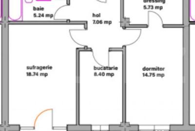Apartament cu 2 camere decomandat în Central - 1