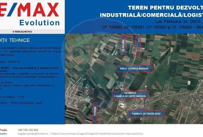 DE VÂNZARE| Teren industrial 59,600mp Feldioara / DN 13 0% COMISION! - 5