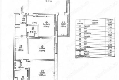 Apartament 3 cam. dec. et 4 cu acoperis si centrala - 1