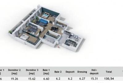 Apartament cu 4 camere semidecomandat în Central