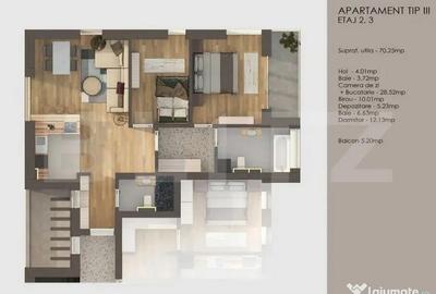 Apartament cu 3 camere decomandat în Tractorul - 2