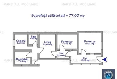 Casa cu 3 camere de vanzare, zona Central, 77 mp #16383 - 11