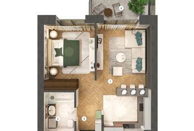 Apartament cu 2 camere decomandat în Pipera - 13