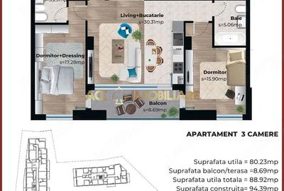 Apartament cu 3 camere semidecomandat, mobilat în Parcul Carol - 10