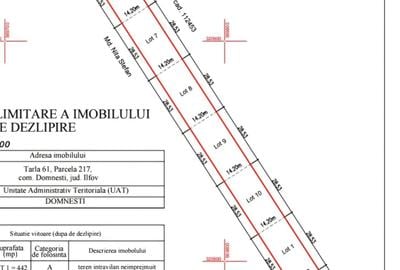 Teren de 405 mp, în Domnești