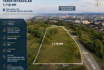 Teren de 1118 mp, în Central