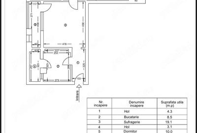 Apartament cu 3 camere semidecomandat în Central