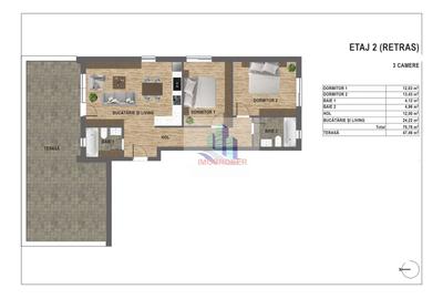 Apartament cu 3 camere semidecomandat, mobilat în Florești - 22
