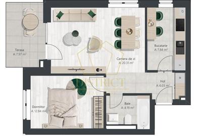 Apartament cu 2 camere în Central