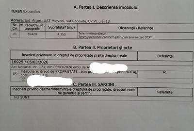 Teren de 4250 mp, în Central